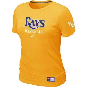 Women's Tampa Bay Rays Nike Short Sleeve Practice MLB T-Shirts Yellow