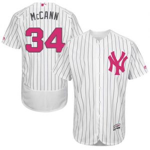 Yankees #34 Brian McCann White Strip Flexbase Authentic Collection 2016 Mother's Day Stitched MLB Jersey