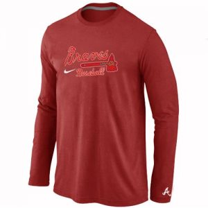 Atlanta Braves Long Sleeve MLB T-Shirt Red