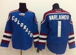 Avalanche #1 Semyon Varlamov Blue Third Stitched NHL Jersey