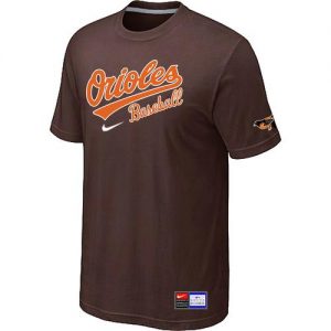 Baltimore Orioles Nike Short Sleeve Practice MLB T-Shirts Brown