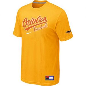 Baltimore Orioles Nike Short Sleeve Practice MLB T-Shirts Yellow