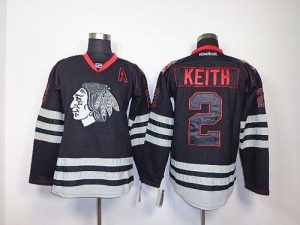 Blackhawks #2 Duncan Keith Black Accelerator Embroidered NHL Jersey