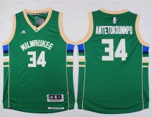 Bucks #34 Giannis Antetokounmpo Green Stitched Youth NBA Jersey