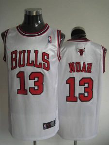 Bulls #13 Joakim Noah Stitched White NBA Jersey