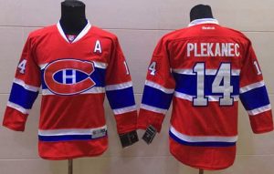 Canadiens #14 Tomas Plekanec Red Stitched Youth NHL Jersey
