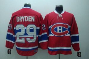 Canadiens #29 Ken Dryden Embroidered Red CH CCM Throwback NHL Jersey