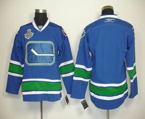 Canucks 2011 Stanley Cup Finals Blank Blue Third Embroidered NHL Jersey