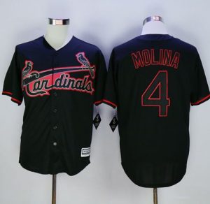 Cardinals #4 Yadier Molina Black New Cool Base Fashion Stitched MLB Jersey
