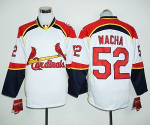 Cardinals #52 Michael Wacha White Red Long Sleeve Stitched MLB Jersey