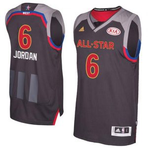 Clippers #6 DeAndre Jordan Charcoal 2017 All Star Stitched NBA Jersey