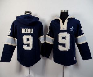 Dallas Cowboys #9 Tony Romo Navy Blue Player Winning Method Pullover NFL Hoodie