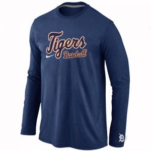 Detroit Tigers Long Sleeve MLB T-Shirt Dark Blue