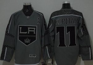 Kings #11 Anze Kopitar Charcoal Cross Check Fashion Stitched NHL Jersey