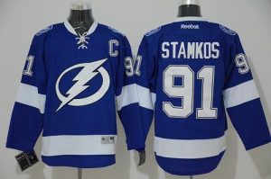 Lightning #91 Steven Stamkos Blue Stitched NHL Jersey