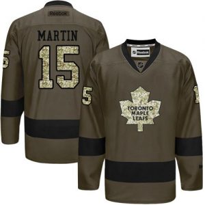 Maple Leafs #15 Matt Martin Green Salute to Service Stitched NHL Jersey