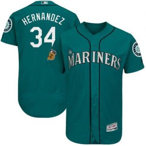 Mariners #34 Felix Hernandez Green 2017 Spring Training Authentic Flex Base Stitched MLB Jersey