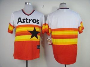 Mitchell And Ness Astros Blank White Orange Stitched Throwback MLB Jersey