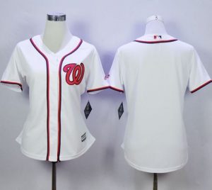 Nationals Blank White Women's Fashion Stitched MLB Jersey