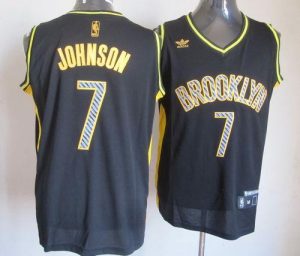 Nets #7 Joe Johnson Black Electricity Fashion Embroidered NBA Jersey