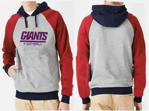 New York Giants Authentic Logo Pullover Hoodie Grey & Red
