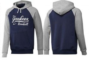 New York Yankees Pullover Hoodie Dark Blue & Grey