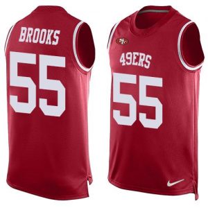 Nike 49ers #55 Ahmad Brooks Red Team Color Men's Stitched NFL Limited Tank Top Jersey