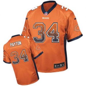 Nike Bears #34 Walter Payton Orange Alternate Men's Embroidered NFL Elite Drift Fashion Jersey