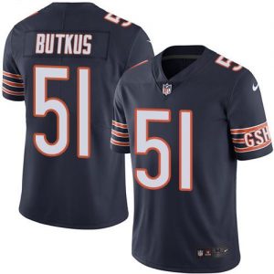 Nike Bears #51 Dick Butkus Navy Blue Men's Stitched NFL Limited Rush Jersey