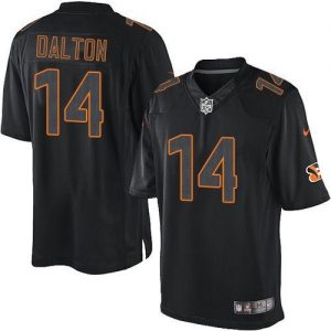 Nike Bengals #14 Andy Dalton Black Men's Embroidered NFL Impact Limited Jersey