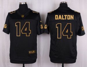 Nike Bengals #14 Andy Dalton Black Men's Stitched NFL Elite Pro Line Gold Collection Jersey