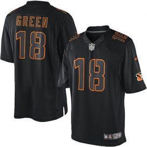 Nike Bengals #18 A.J. Green Black Men's Embroidered NFL Impact Limited Jersey