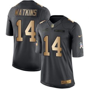 Nike Bills #14 Sammy Watkins Black Men's Stitched NFL Limited Gold Salute To Service Jersey