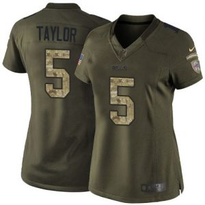 Nike Bills #5 Tyrod Taylor Green Women's Stitched NFL Limited Salute to Service Jersey