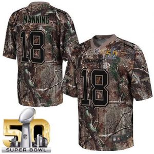 Nike Broncos #18 Peyton Manning Camo Super Bowl 50 Men's Stitched NFL Realtree Elite Jersey