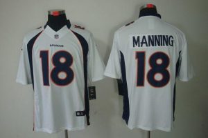 Nike Broncos #18 Peyton Manning White Men's Embroidered NFL Limited Jersey
