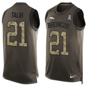 Nike Broncos #21 Aqib Talib Green Men's Stitched NFL Limited Salute To Service Tank Top Jersey
