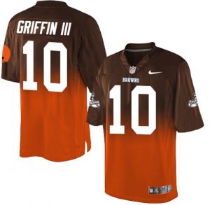 Nike Browns #10 Robert Griffin III Brown Orange Men's Stitched NFL Elite Fadeaway Fashion Jersey