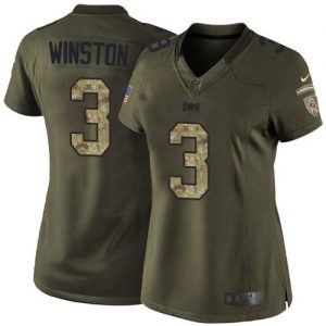 Nike Buccaneers #3 Jameis Winston Green Women's Stitched NFL Limited Salute to Service Jersey