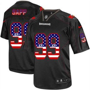Nike Buccaneers #99 Warren Sapp Black Men's Stitched NFL Elite USA Flag Fashion Jersey