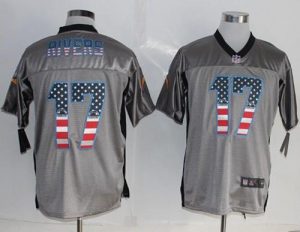 Nike Chargers #17 Philip Rivers Grey Men's Stitched NFL Elite USA Flag Fashion Jersey