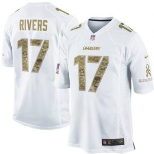 Nike Chargers #17 Philip Rivers White Men's Stitched NFL Limited Salute to Service Jersey