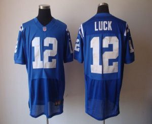 Nike Colts #12 Andrew Luck Royal Blue Team Color Men's Embroidered NFL Elite Jersey