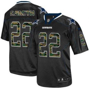 Nike Cowboys #22 Emmitt Smith Black Men's Embroidered NFL Elite Camo Fashion Jersey