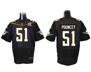 Nike Dolphins #51 Mike Pouncey Black 2016 Pro Bowl Men's Stitched NFL Elite Jersey