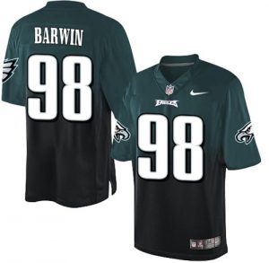 Nike Eagles #98 Connor Barwin Midnight Green Black Men's Stitched NFL Elite Fadeaway Fashion Jersey