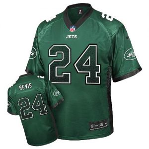 Nike Jets #24 Darrelle Revis Green Team Color Men's Stitched NFL Elite Drift Fashion Jersey