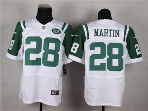 Nike Jets #28 Curtis Martin White Men's Stitched NFL Elite Jersey