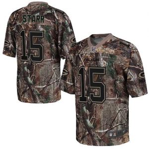 Nike Packers #15 Bart Starr Camo Men's Embroidered NFL Realtree Elite Jersey