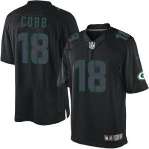 Nike Packers #18 Randall Cobb Black Men's Embroidered NFL Impact Limited Jersey